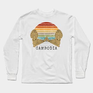 Cambodia and Angkor Thom Naga Bridge Long Sleeve T-Shirt